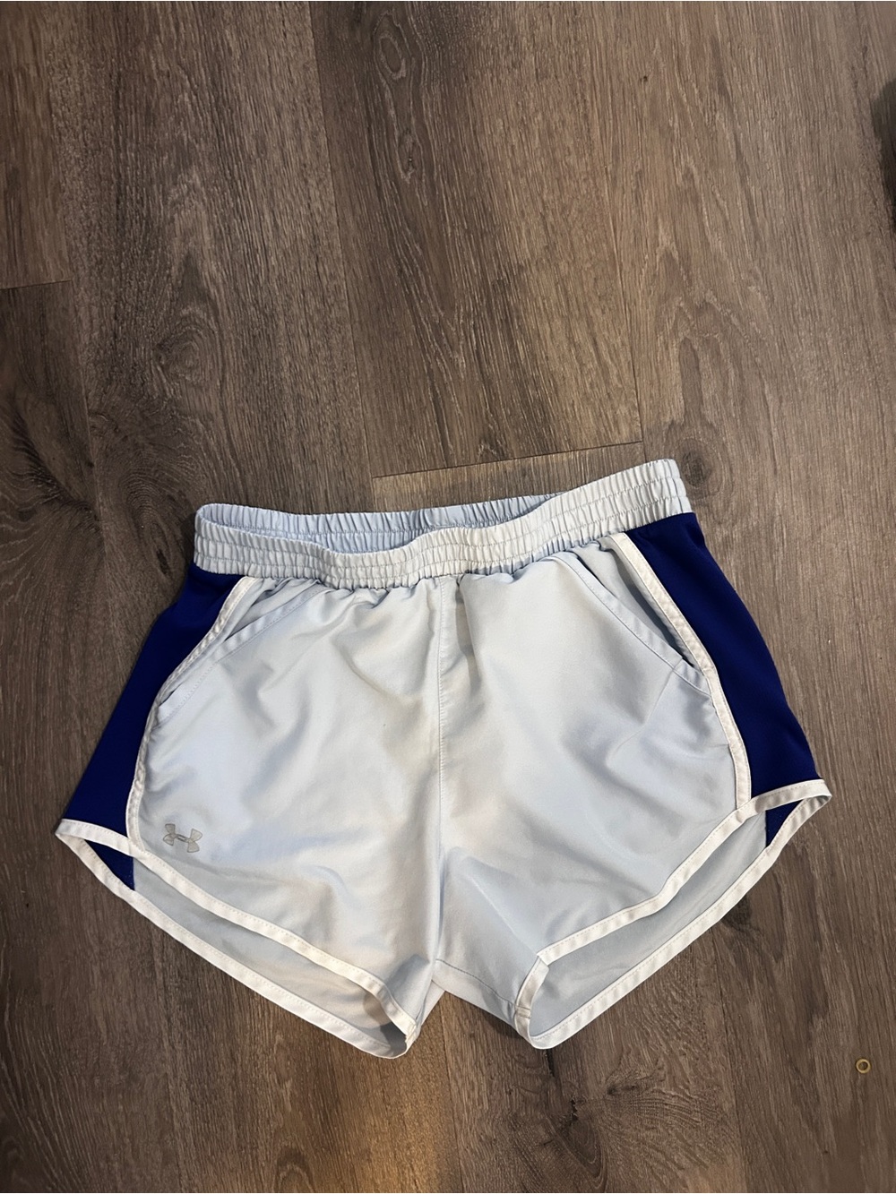 Under Armour Women's White and Navy Performance Running Shorts
